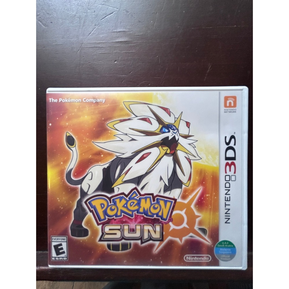 Pokemon Sun Nintendo 3DS World Edition Game Case & Manual Solgaleo CTR-P-BNDE